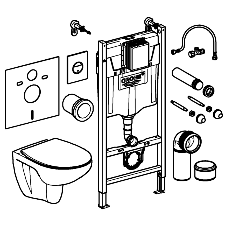 GROHE 39900000 - Set SOLIDO 6 în 1, 1,13 m, ceramică/alb