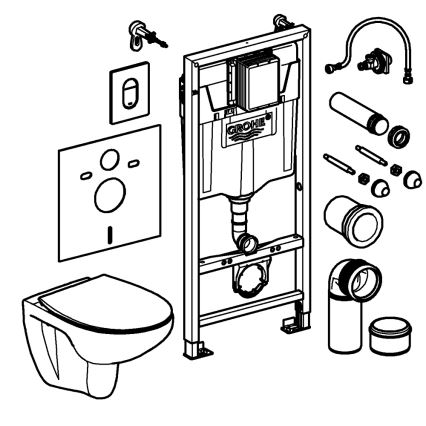 GROHE 39902000 - Vas WC SOLIDO 230 x 500 x 1130 ceramică/alb