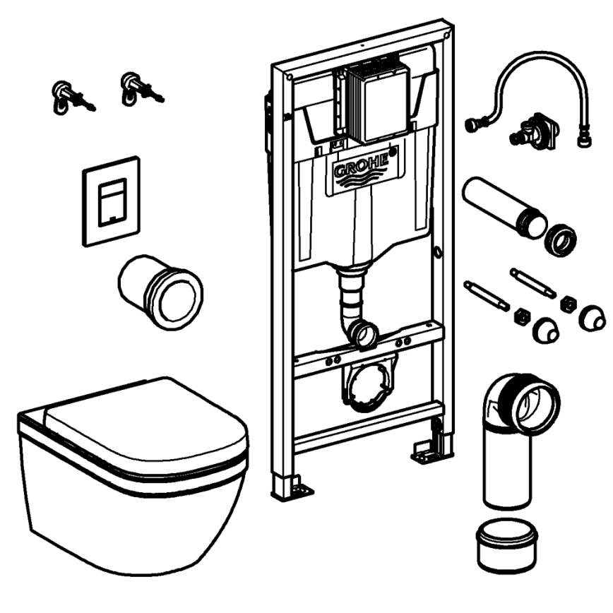 GROHE 39941000 - Set WC SOLIDO, 1,13 m, crom lucios