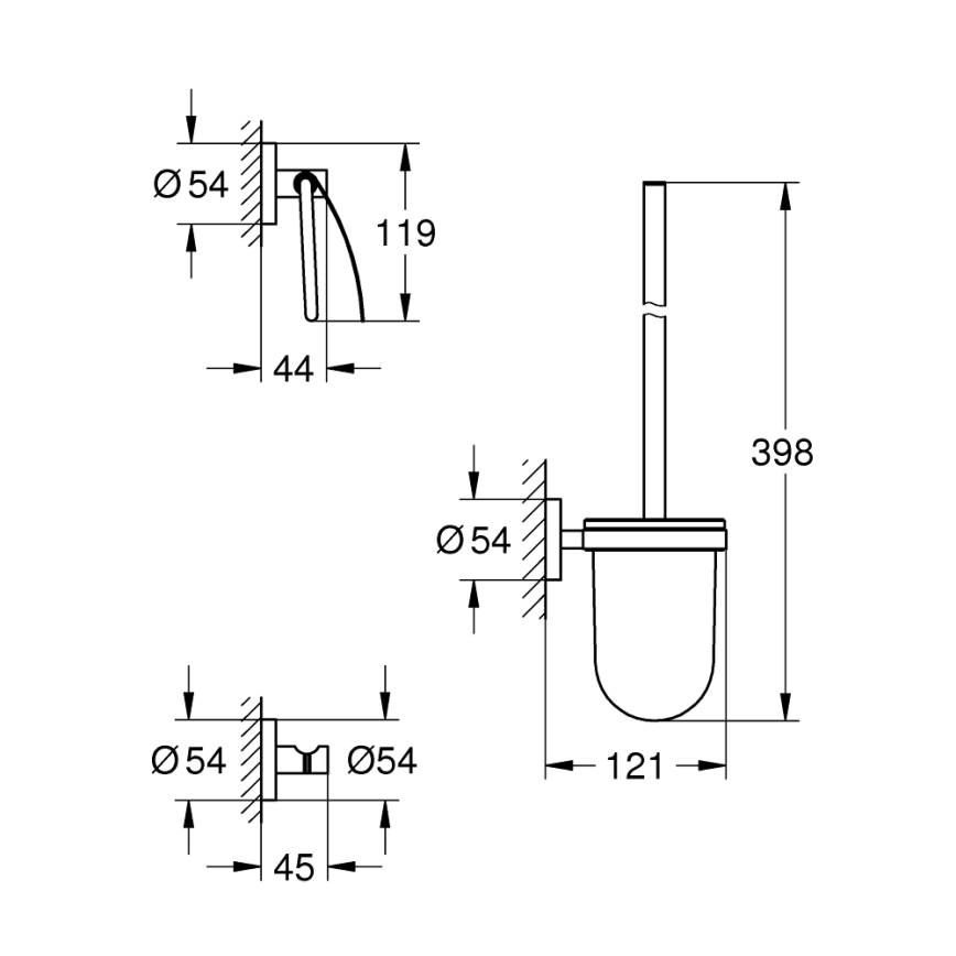 GROHE 40407001 - Set de accesorii ESSENTIALS, crom lucios