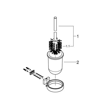 GROHE 40513DC1 - Set pentru curățarea toaletei ESSENTIALS CUBE, oțel inoxidabil