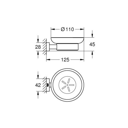 GROHE 40754001 - Suport pentru săpun ESSENTIALS CUBE, crom lucios