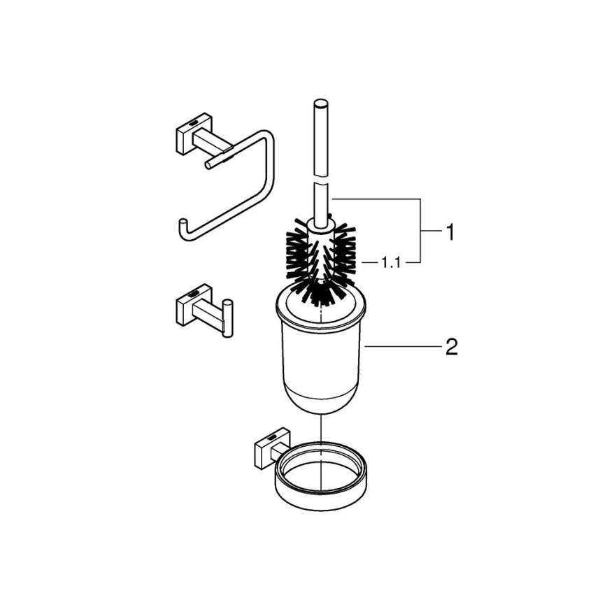 GROHE 40757001 - Set de accesorii ESSENTIALS CUBE, crom lucios
