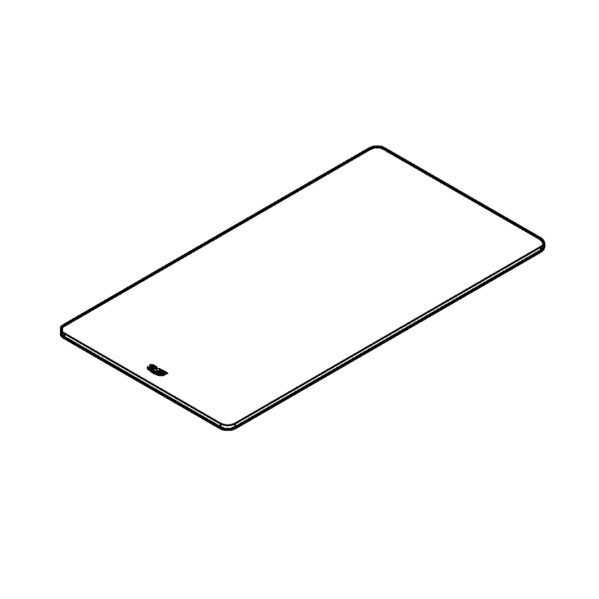 GROHE 40786L00 - Poliță din sticlă albă, 450 × 240 × 19 mm