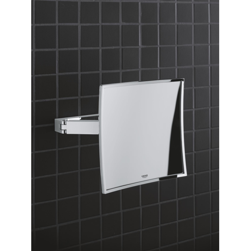 GROHE 40808000 - Oglindă cosmetică SELECTION CUBE 22,3 × 22,3 cm, crom lucios
