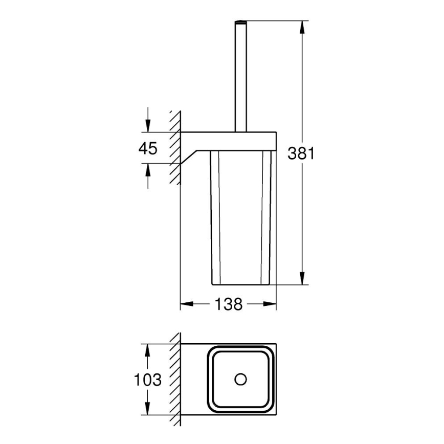 GROHE 40857000 - Set de curățare pentru WC SELECTION CUBE, crom lucios