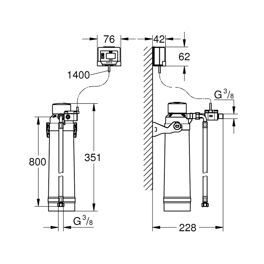 GROHE 40875000 - Set de pornire pentru filtru BLUE, crom lucios