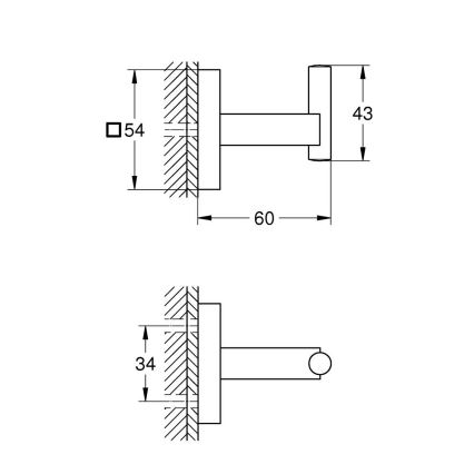 GROHE 40961DC0 - Cârlig pentru halat de baie START CUBE, oțel inoxidabil