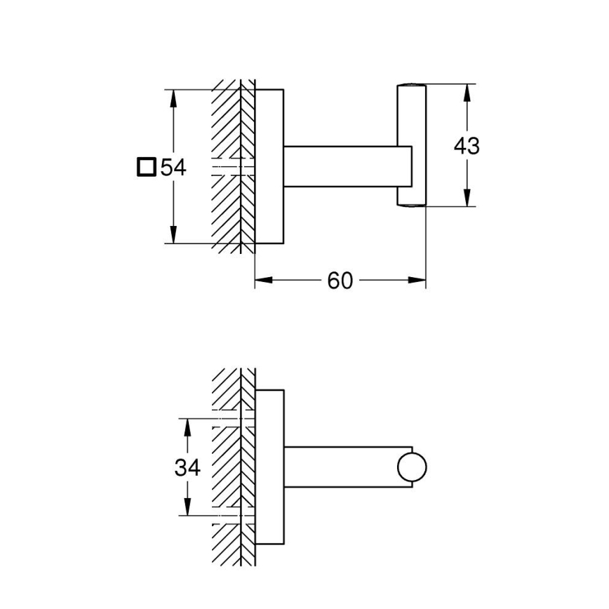GROHE 40961DC0 - Cârlig pentru halat de baie START CUBE, oțel inoxidabil