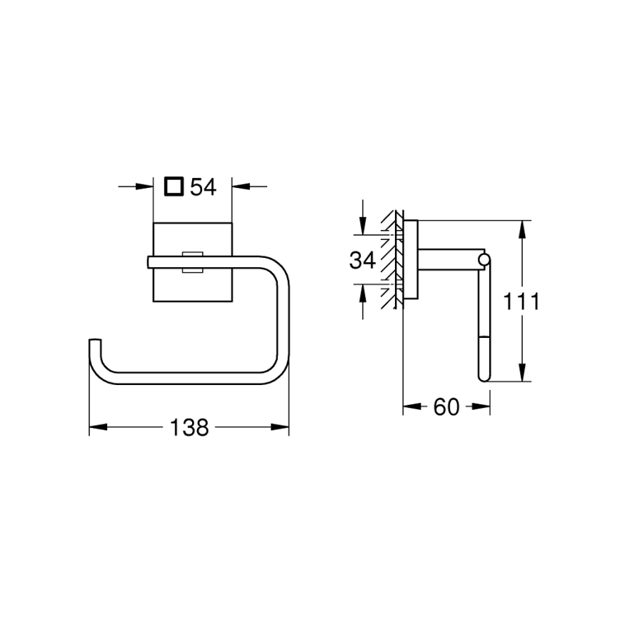 GROHE 409782430 - Suport pentru hârtie igienică START CUBE, negru