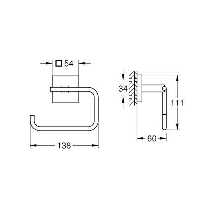 GROHE 409782430 - Suport pentru hârtie igienică START CUBE, negru
