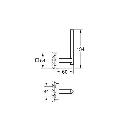 GROHE 409792430 - Suport pentru hârtie igienică de rezervă START CUBE, 13,4 x 6 cm, negru