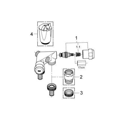 GROHE 41020000 - Ventil dublu EGGEMANN 12” crom lucios