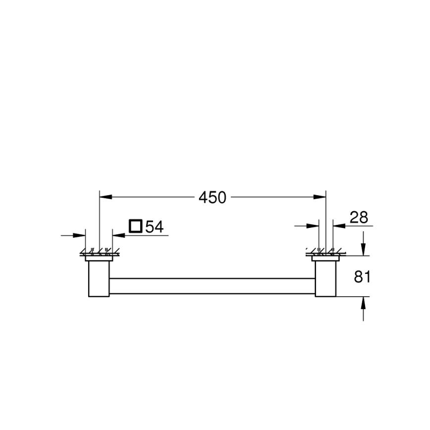 GROHE 410952430 - Bară de sprijin pentru cadă START CUBE, 504 mm, neagră