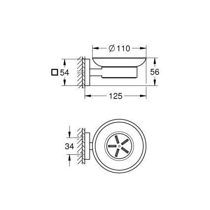 GROHE 41096000 - Suport pentru săpun START CUBE, 110 × 56 × 125 mm, crom lucios