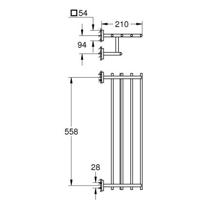 GROHE 41099000 - Suport multiplu pentru prosoape START CUBE 600 mm, crom lucios
