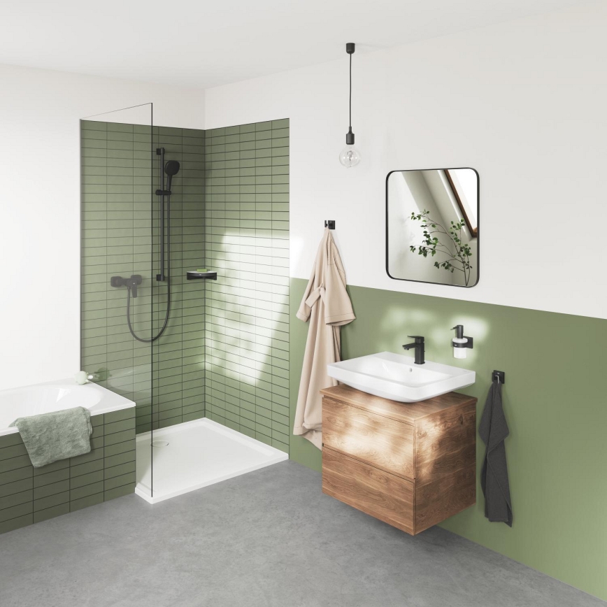 GROHE 411062430 - Poliță de colț pentru duș ESSENTIALS 250 × 250 mm, neagră