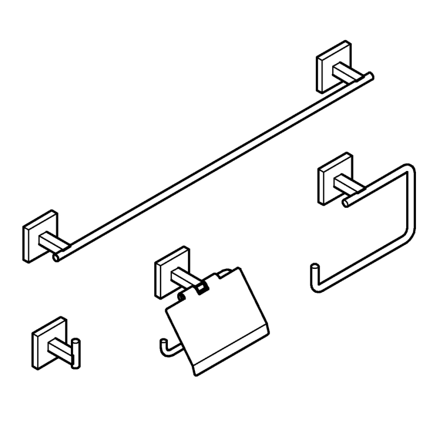 GROHE 41115000 - Set de accesorii START CUBE, 558 mm, crom lucios