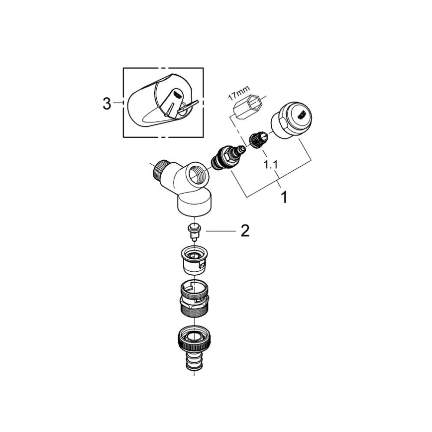 GROHE 41190000 - Set de armături combinate DN 15, crom lucios