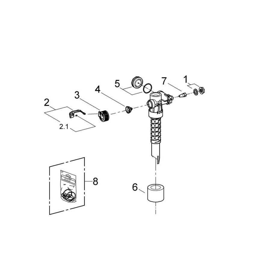 GROHE 43537000 - Ventil de umplere alb