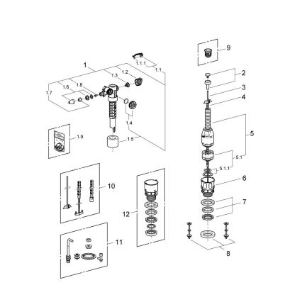 GROHE 43907PI0 - Set de înlocuire pentru rezervor ceramic de WC