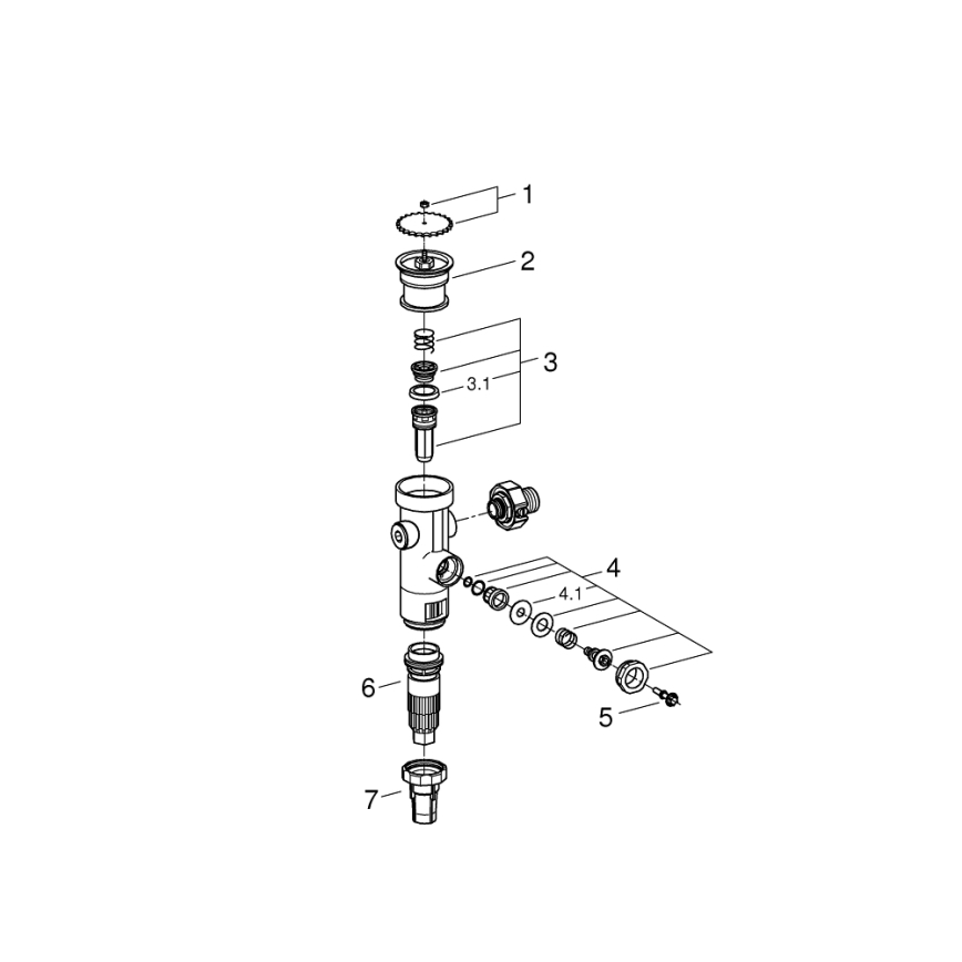GROHE 43996000 - Supapă de evacuare cu presiune RONDO 3”