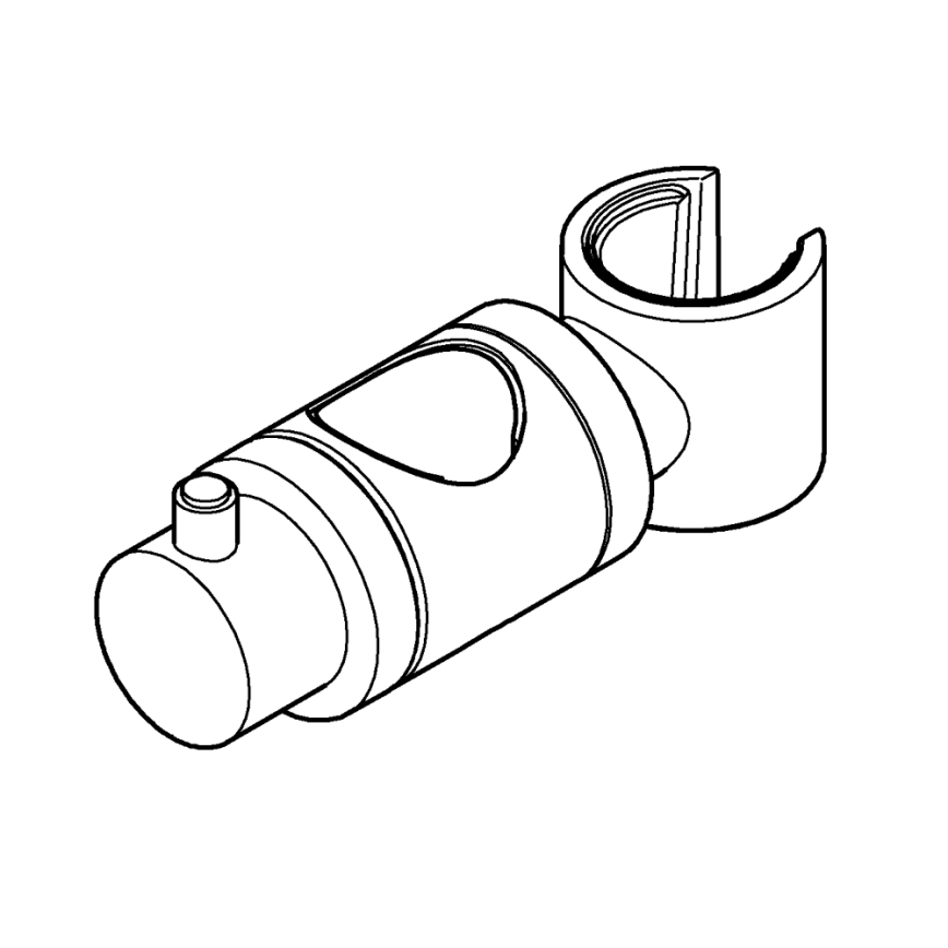 GROHE 6765000 - Glisor pentru bară de duș 24,7 mm, crom, compatibil cu RELEXA, RAINSHOWER și EUPHORIA