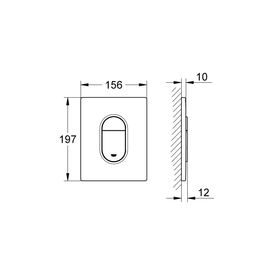 GROHE Arena Cosmopolitan - buton de acționare, 156 × 197 mm, crom, cod 38844000