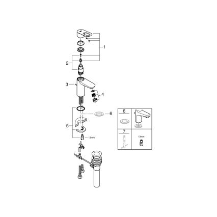 GROHE BAULOOP - baterie pentru lavoar, crom lucios 32814000
