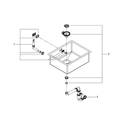 GROHE Chiuvetă de bucătărie K700 550 × 450 mm, inox - 31726SD0