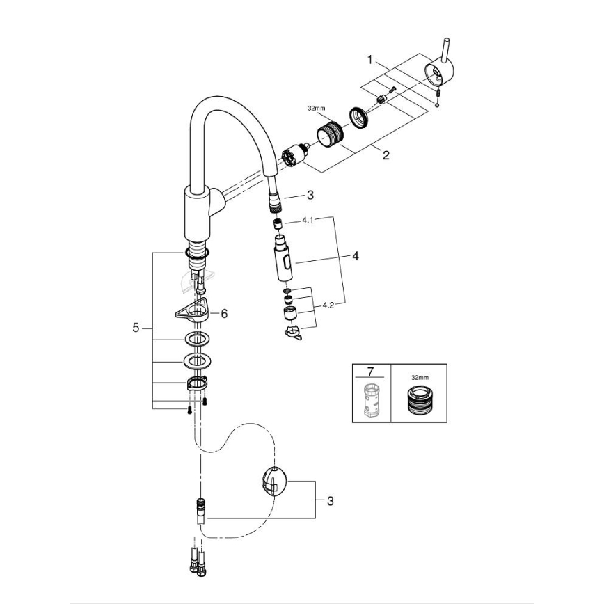 GROHE CONCETTO 31483DC2 - baterie pentru chiuvetă, inox