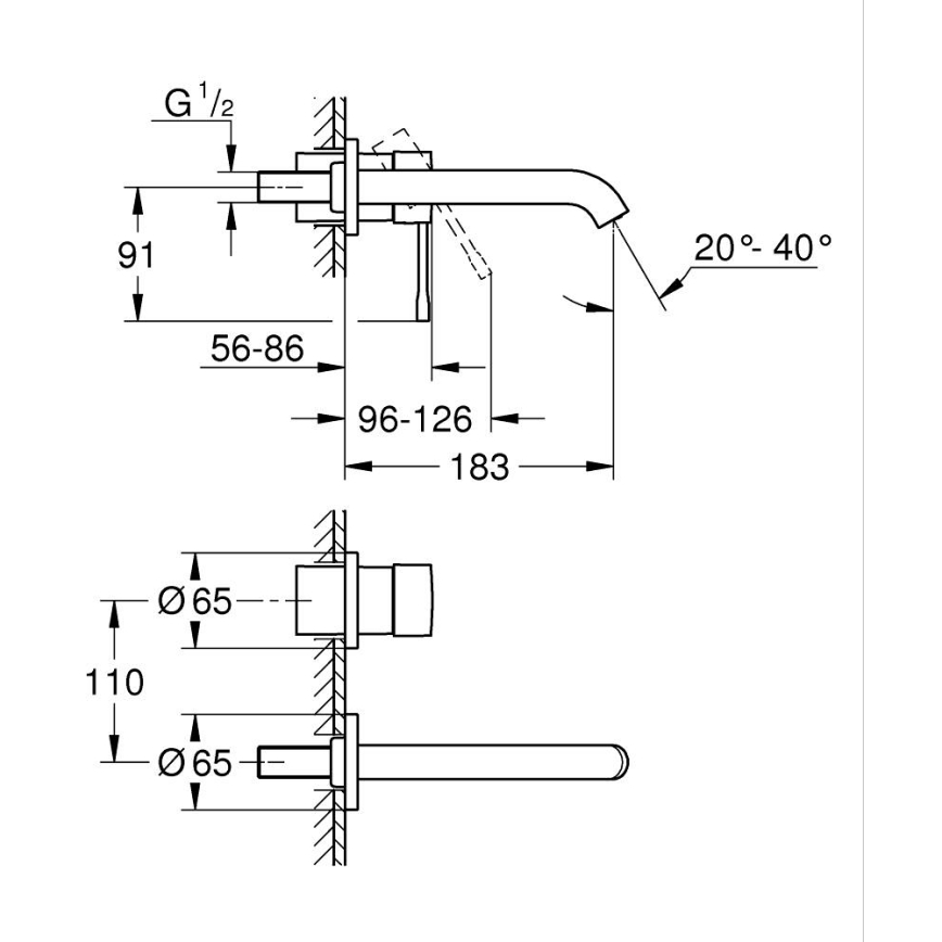 GROHE ESSENCE baterie pentru lavoar 183 mm, inox - 19408DC1