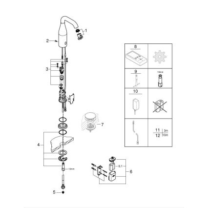 GROHE ESSENCE E 36446000 - baterie electronică cu senzor infraroșu, crom lucios