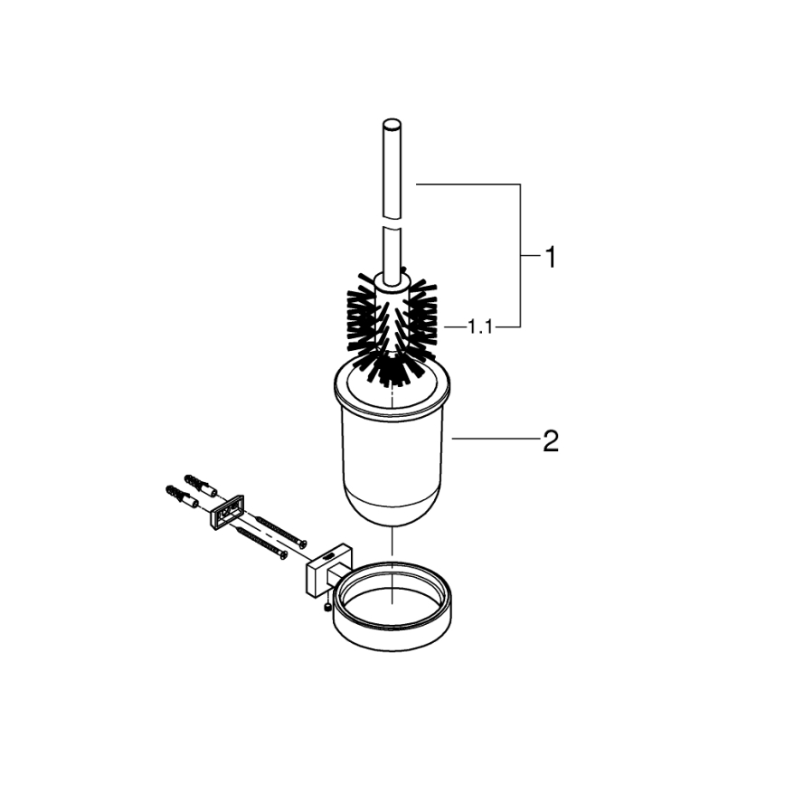GROHE ESSENTIALS CUBE - Set pentru curățarea toaletei, grafit - 40513AL1