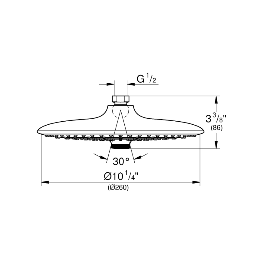 GROHE EUPHORIA 26456000 - Cap de duș Ø 260 mm, crom lucios
