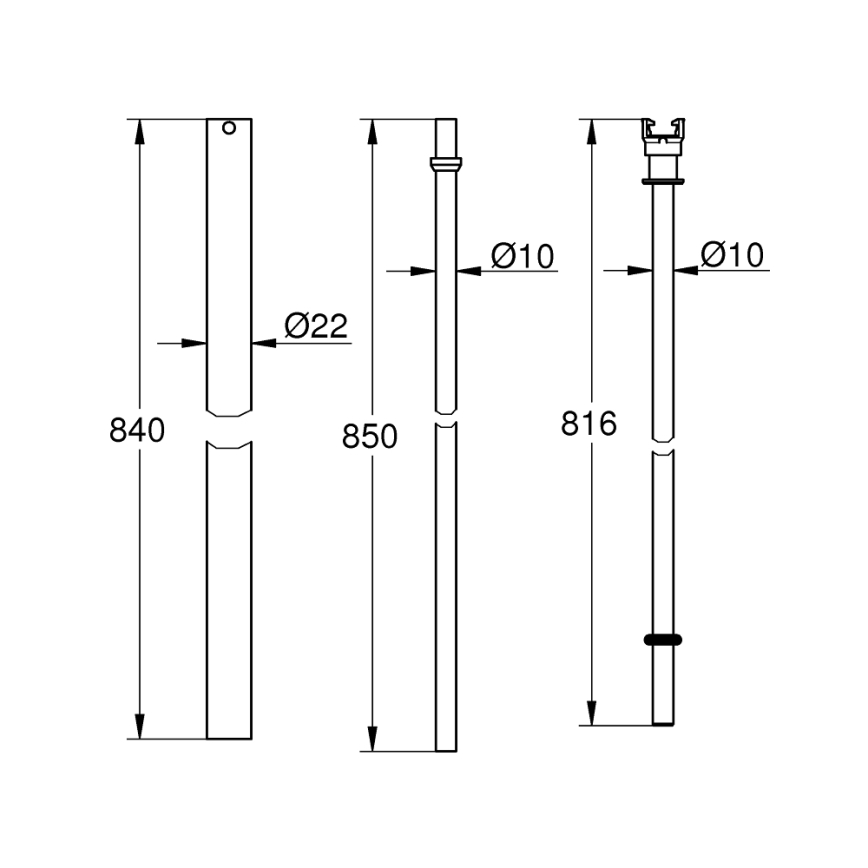 GROHE Euphoria System – Braț de duș 15 cm, crom lucios, 48054000