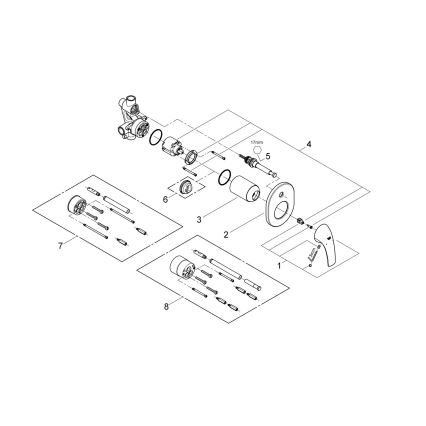 GROHE EUROCUBE 29043000 - baterie pentru cadă, crom lucios