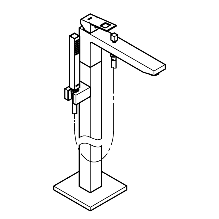 GROHE EUROCUBE baterie pentru cadă 298 mm, crom lucios — 23672001