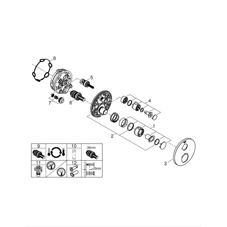 GROHE GROHTHERM 24075000 - Baterie termostatică pentru duș, crom lucios