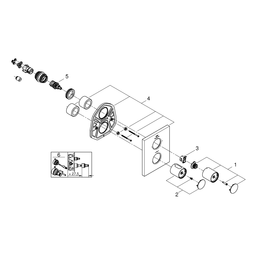 GROHE GROHTHERM F 27618000 - Capac termostatic, crom lucios
