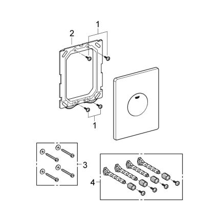 GROHE SKATE 38573SH0 - Plăcuță de acționare 156 × 197 mm, albă