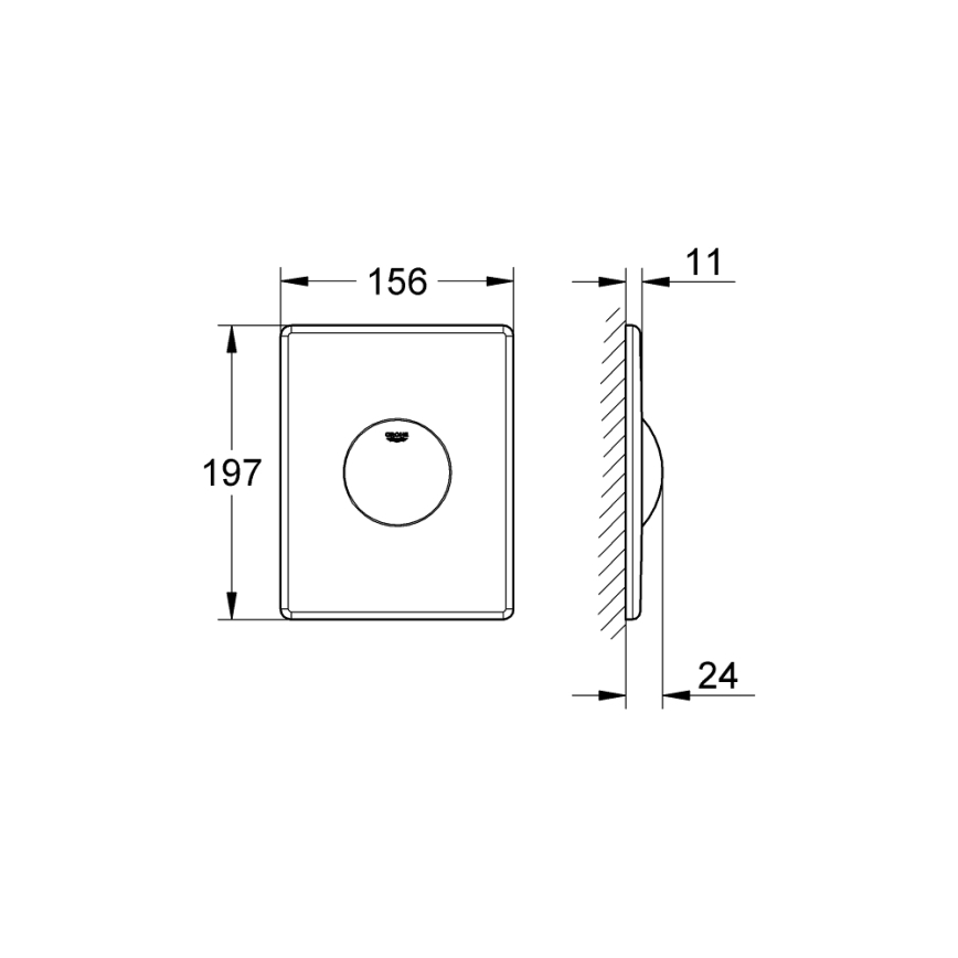 GROHE SKATE 38573SH0 - Plăcuță de acționare 156 × 197 mm, albă