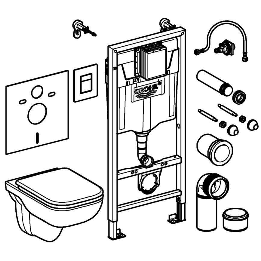 GROHE SOLIDO Set pentru WC, 1,13 m, ceramică albă - 39817000