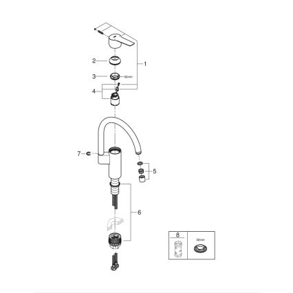 GROHE START 30469000 - Baterie pentru chiuvetă cu pipă înaltă, crom lucios