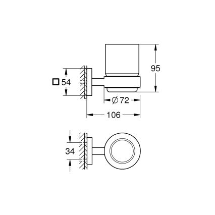 GROHE START CUBE 410972430 - Pahar cu suport pentru baie, negru