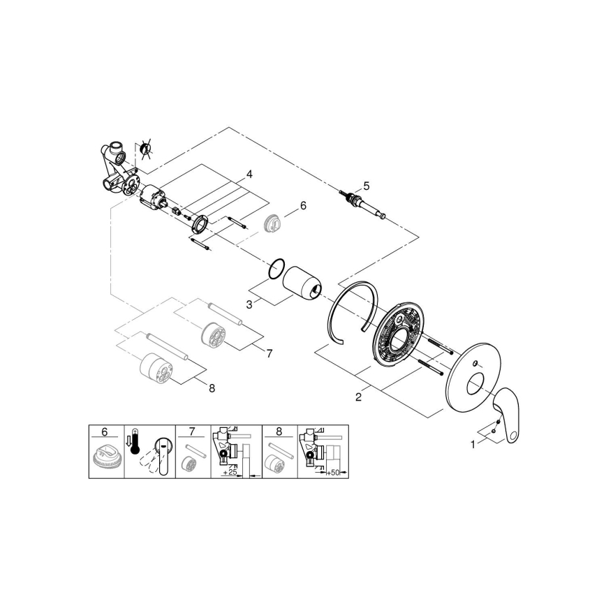 GROHE SWIFT 24336001 - Baterie pentru cadă DN 15, crom lucios