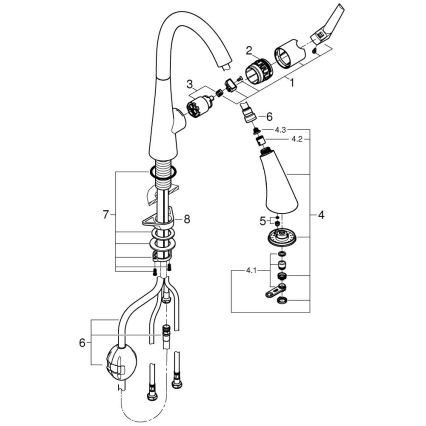 GROHE ZEDRA - baterie pentru chiuvetă, 401 mm, crom lucios, 32294002