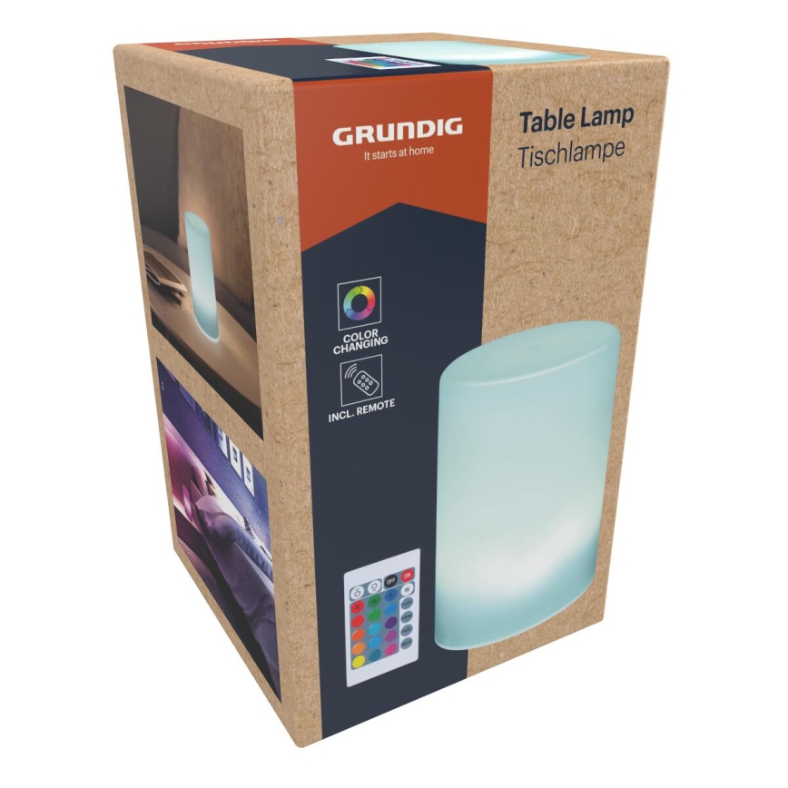 Grundig - Lampă de birou LED RGB, cu intensitate reglabilă, LED/3xAAA + telecomandă