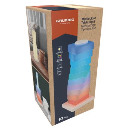 Grundig - Lampă de birou LED RGB tactilă, 4W/5V