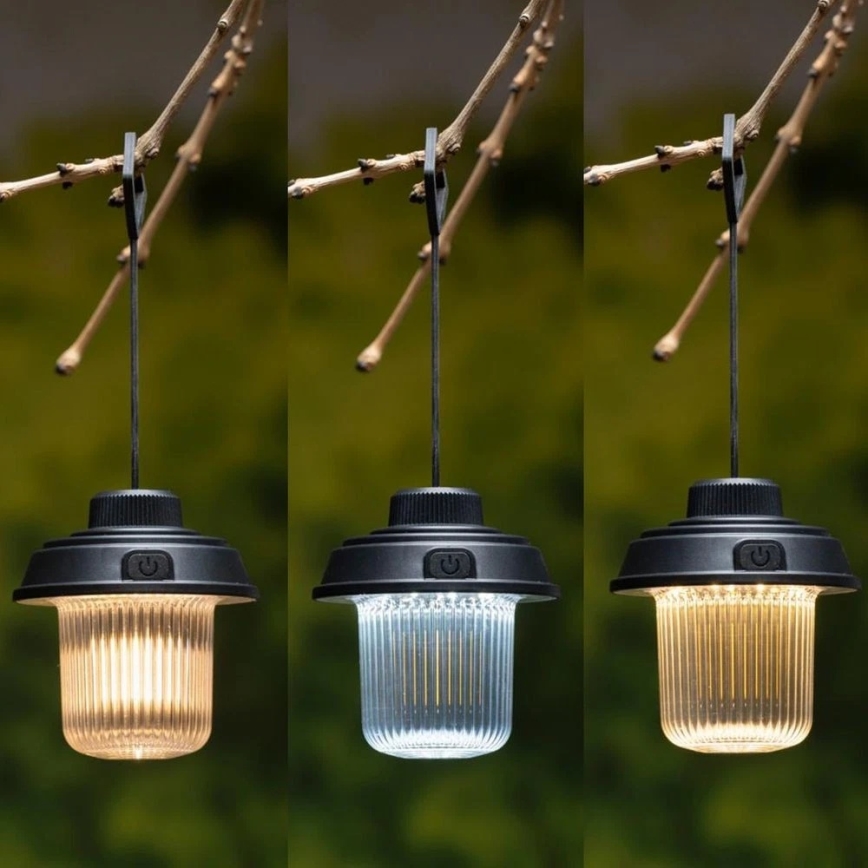 Grundig - Lanternă de camping LED, 3xAA, 3000/4500/6000K, IP44, neagră